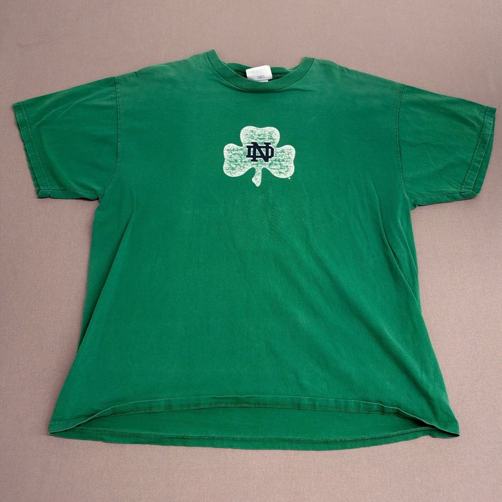 Adidas Notre Dame Fighting Irish T-Shirt Green Go Irish Shamrock Mens Large